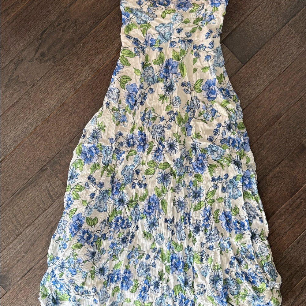 Lulus Floral Strapless Midi Dress 🪻